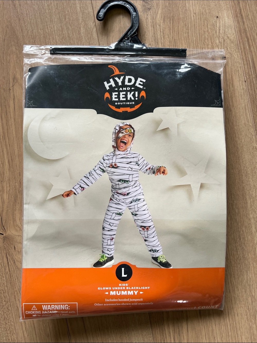 New Kids White Mummy Costume - Glow Under Blacklight